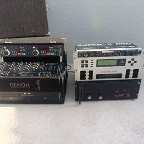 Vintage Pro DJ & Live Sound Rack Setup Denon Dual MiniDisc, Behringer, RAM Audio & Amps