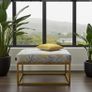 Metal frame pouffe ottoman with seat Image 3