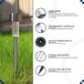 10 x CUQOO Colour Changing Solar Garden Stake Lights - Rechargeable LED Solar Powered Garden Lights - Waterproof Outdoor Lamps - Stainless Steel Outdoor Solar Lights for Garden, Pathway Lighting Image 2