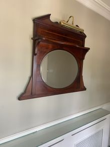 An Edwardian inlaid mahogany over mantle 85cm H x 99cm W Excellent condition