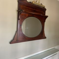 An Edwardian inlaid mahogany over mantle 85cm H x 99cm W Excellent condition