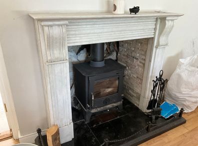 Marble fireplace