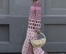 Zara Bloggers Insta Famous Pink Geometric Print Long Dress  Size XL UK 14