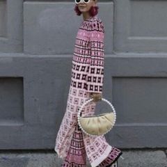 Zara Bloggers Insta Famous Pink Geometric Print Long Dress  Size XL UK 14