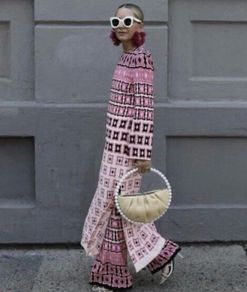 Zara Bloggers Insta Famous Pink Geometric Print Long Dress  Size XL UK 14