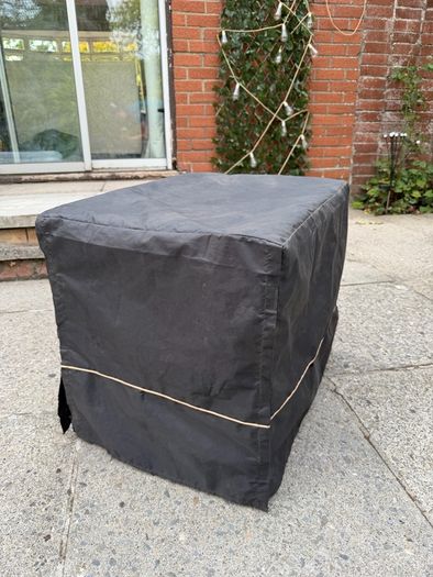 small dog crate with blackout cover