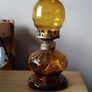 Vintage amber oil lamp Image 3