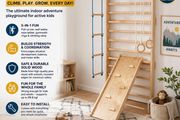 Swedish Ladder Wall Gym 5 in 1 Wooden Indoor Playground Climbing Toys