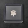 Vintage Signed Lucky Clover Sterling Silver & Cubic Zirconia Charm Image 2