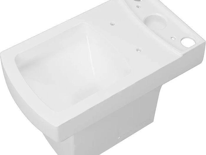 Square Bathroom Close Coupled Toilet Modern Ceramic Bathroom WC White