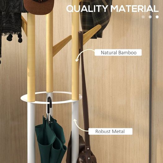Bamboo Coat Rack Free Standing