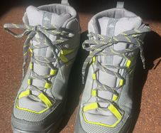 Quechua Kids Waterproof Hiking Boots Grey Lime Size UK3