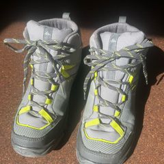 Quechua Kids Waterproof Hiking Boots Grey Lime Size UK3
