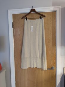 Woodland Knit Champagne Fine End Skirt. (Design  in Ireland) S. 2 -12. B.N.W.T.       Add Up.