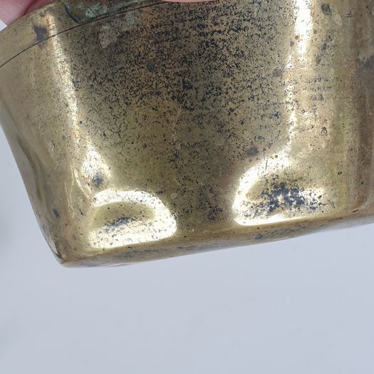 Brass heavy forged cooking pot antique