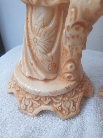 Vintage Matching pair of faux Ivory Oriental Style figures