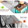Bedside Table Set of 2 with Charging Station, Narrow Side Table with LED Lights Image 3