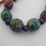 Antique Venetian Style Mix Gabri & Floral Glass Beads Necklace Image 3