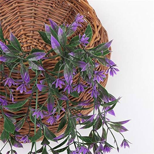 NEW SALE | 2Pcs Artificial Hanging Plants - Purple Artificial wall plants, Fake Ivy Vine for Wall Home Porch Garden Wedding Garland Outside Hanging Decoration