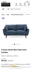 Ez living navy sofa