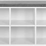 _Shoe Rack with 6 Compartments and 3 Adjustable Shelves Shoe Cupboard Hallway Living Room Easy Assembly Space Saving White Image 7