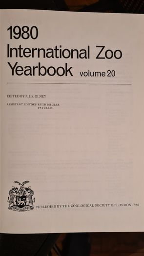 International Zoo Yearbook Volume 20. Edited By P. J. S Olney. Published By The Zoological Society Of London. First Edition. Hardback With Dustjacket In Very Good Condition.