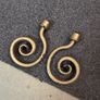 Distressed antique gold curtain finials Image 3