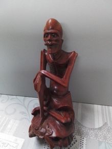 Carved Wood Figurine + Others