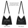 VASCHY Faux Leather Fashion Vintage Women Hobo Bag Tassel Handbag Purse Tote with Detachable Long Shoulder Strap Image 5