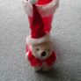 Vintage Red Santa Boot with White "Fur" Trim. Image 8