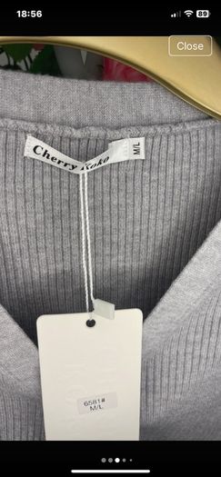 jumper grey vneck drawstring front jumper Bnwt