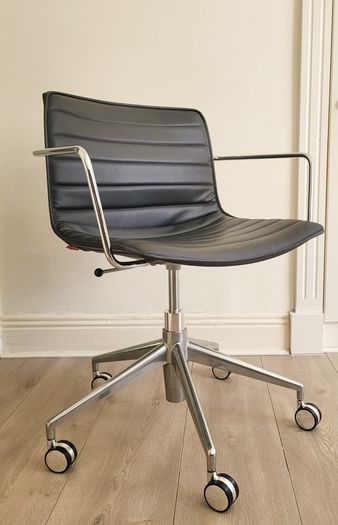 Vintage Office Chair Leather Designer Italian by Arper