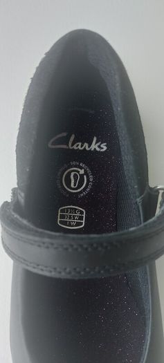 Clarks Relda Wish Black Leather School Shoes - UK 13.5 (EU 32.5)