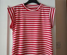 Red and White Ladies T Shirt