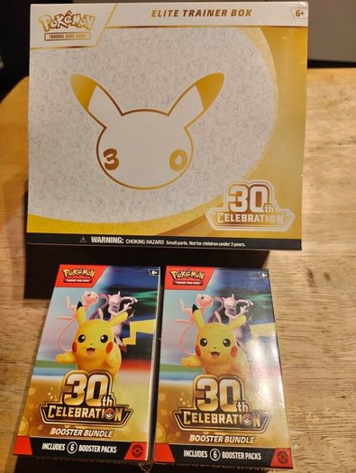Pokemon Tcg 30th anniversary elite trainer box plus X2 booster bundles