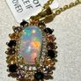 Sterling silver 925 chain with pendant, opal, sapphires and Zircons. Image 6