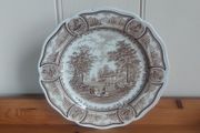 Lovely Brown and White "Americana Style House Ironstone, Large Dinner Plate by J&amp;G Meakin, Staffordshire, Circa 1970, Suitable for Use and Display