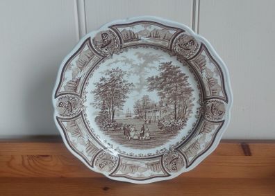 Lovely Brown and White "Americana Style House Ironstone, Large Dinner Plate by J&G Meakin, Staffordshire, Circa 1970, Suitable for Use and Display