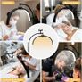 Half Moon Floor Light, LED Lash Light for Eyelash Extensions, Foldable Half Moon Lamp Floor Standing, Beauty Lamp with Phone Holder & 360 Rotating Head for Eyelash Tech, Tattoo, Nail Tech (Black) Image 6