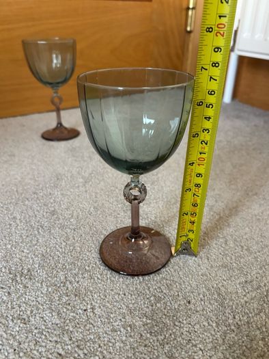 Retro Two Tone Ribbed Wine Glasses