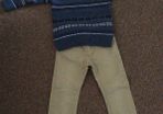 A set of Next winter/Christmas jumper and lined chinos size 3-4 years