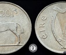 [#467] - Ireland 1992 | 20p | 20 Pence | Horse | KM.25