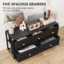 Faux Leather Front Chest of Drawers - Black Image 6