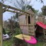 Wooden Playhouse with Slide & Climbing Frame Image 3