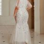 Stunning White Dress with Silver Threads size 18 Image 2