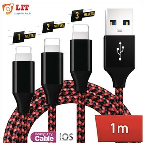 1M/2M/3M USB Cable For iPhone 7 8 12 13 X 11 Pro Long Charger Charging Fast Lead 1m 2m 3M