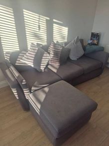 3 seater sofa and pouf footstool