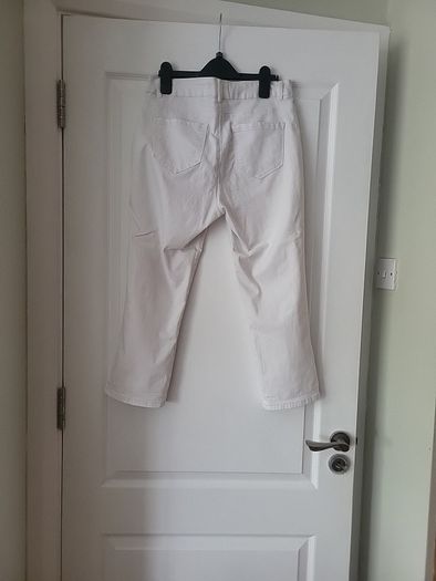 White Crop Trousers