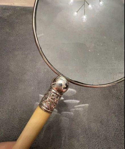 Sterling Silver frame ivory handle magnifier