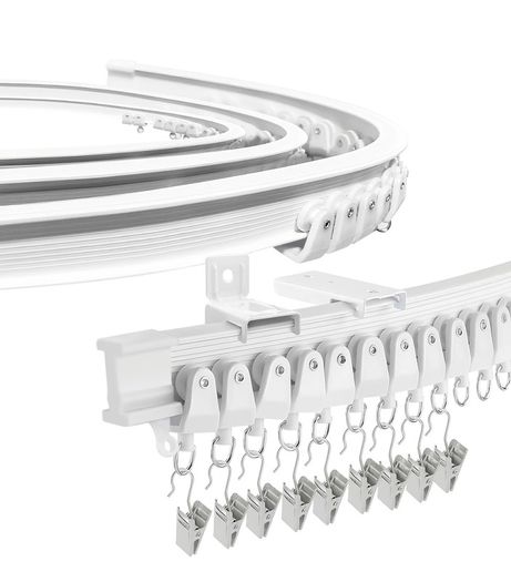 Curtain Rail for Bay Window Flexible Ceiling Curtain Track 3M/9.8Ft Curtain Rails and Fittings Curved Wall Mount for Room Divider